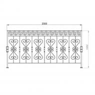 Кованое балконное ограждение БО-30 2000х1200 мм