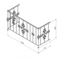 Кованое балконное ограждение БО-31 2020х1090х770 мм