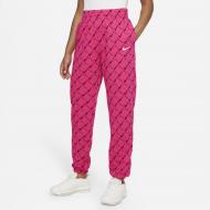 Брюки Nike W NSW TREND PANT CF AOP SWOOSH DQ4509-612 р. XS малиновый