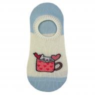 Носки женские Premier Socks Котик в чашке р.23-25 белый с голубым