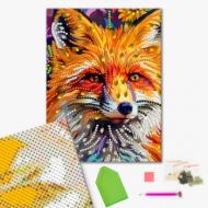 Алмазная мозаика Лис в цветах 25х25 см Brushme Алмазная мозаика Лис в цветах 25х25 см Brushme