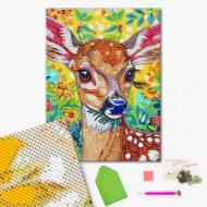 Алмазная мозаика Олененок в цветах 25х25 см Brushme Алмазная мозаика Олененок в цветах 25х25 см Brushme