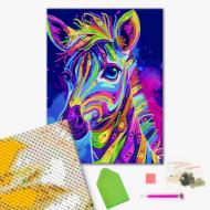 Алмазная мозаика Яркая зебра 25х25 см Brushme Алмазная мозаика Яркая зебра 25х25 см Brushme