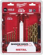 Набір свердел по металу Milwaukee RedHEX HSS-G TiN 10 шт. 48894759