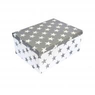 Коробка подарункова Соніліка прямокутна зірки срібло 23х16,5 см 1110108903