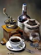 Набор со стразами на подрамнике Натюрморт с кофе 30x40 см (GLD60357) GoToArt