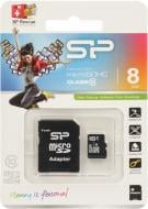 Карта памяти Silicon Power MicroSDHC 8GB Class 10 + SD-adapter