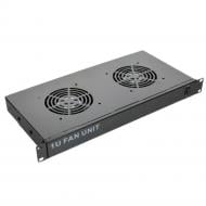 Блок двовентиляторний UA 1U до шаф з вимикачем, чорний