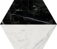 Плитка Ceramica Ribesalbes Marmi Hex Decor Bianco Nero 15x17,3 см