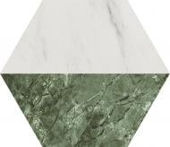 Плитка Ceramica Ribesalbes Marmi Hex Decor Bianco Verde 15x17,3 см