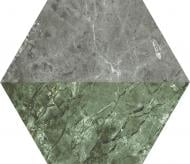 Плитка Ceramica Ribesalbes Marmi Hex Decor Verde Grigio 15x17,3 см
