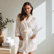 Халат вафельний SoundSleep Wariet кімоно короткий р. M білий 2800004851183