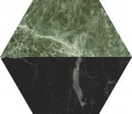 Плитка Ceramica Ribesalbes Marmi Hex Decor Nero Verde 15x17,3 см