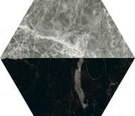 Плитка Ceramica Ribesalbes Marmi Hex Decor Grigio Nero 15x17,3 см
