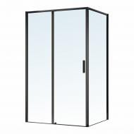 Душова кабіна Imprese OSSER 120*80*195см прямокутна, розсувна профіль чорний мат, скло прозоре