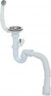 Сифон для кухонной мойки Ani Plast выпуск d 100, круглый перелив, вых. на пр. маш.40x40 / 50, D1042S15EU