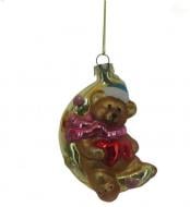 Подвеска WEI DE ARTS стеклянная медвежонок на луне 6 х 11 см золотой