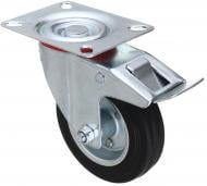 Колесо d100 мм промышленое поворотное с площадкой и тормозом 38100