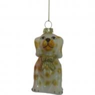 Подвеска WEI DE ARTS стекляная Собачка 6 х 9 см бежево-золотой