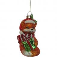 Подвеска WEI DE ARTS стекляная лисичка 6 х 10 см оранжевый