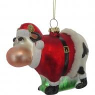 Подвеска WEI DE ARTS стекляная коровка 10 х 9 см красный