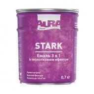 Емаль Aura® Stark 3 в 1 з молотковим ефектом срібний глянець 0,7 кг
