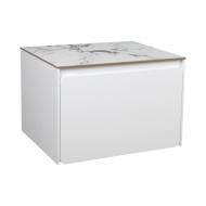 Тумба подвесная Aqua Rodos KIOTO (белый мат) со столешницей керамогранит Loreal Blue 60 см