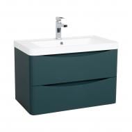 Тумба подвесная Aqua Rodos VISTA (DARK GREEN RB8D1) с умывальником Bar 75 см