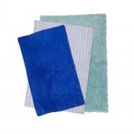 Набор ковриков Dariana Tropical Sea 60х90 мятный + Мелоди 55x80 лавандовый + Ананас 45х75 синий