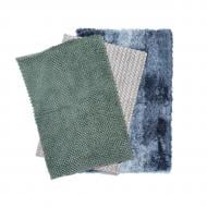 Набор ковриков Dariana Pearl 60x90 см серый + Мелоди 55х80 беж + Ананас 80х55 нефрит