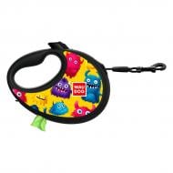 Поводок-рулетка Waudog рисунок "Мохнатые монстры" светоотражающая лента S до 12 кг 3 м