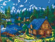 Картина за номерами Будинки в лісі 35х45 см Rosa Start