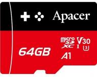 Карта памяти Apacer microSDXC 64 ГБ Class 10UHS-I Class 3 (U3) (AP64GMCSX10U7-RAGC )