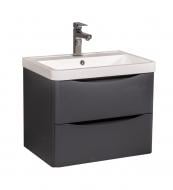 Тумба подвесная Aqua Rodos Vista графит с умывальником Bar 60 см Тумба подвесная Aqua Rodos Vista графит с умывальником Bar 60 см