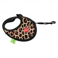 Поводок-рулетка Waudog рисунок "Леопард" светоотражающая лента S до 12 кг 3 м