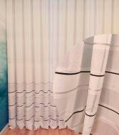 Тюль Лён Скарлайн с мережкой и атласной полосой 800x245 серый Декор-ін