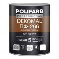 Эмаль Polifarb алкидная DekoMal ПФ-266 красно-коричневый глянец 0,9 кг