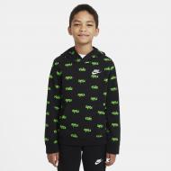 Джемпер Nike B NSW SCRIPT AOP PO DB3257-010 р. XS черно-зеленый