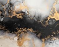 Фотообои De-Cors Флюид/Мрамор Черный с золотом 70278 265x200 см 5,3 кв.м