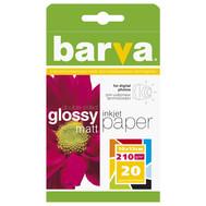 Фотобумага Barva Original Двусторонняя Глянцевая/матовая 210 г/м2 10x15 20 л (IP-D210-066) белый