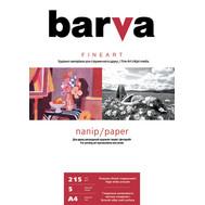 Фотобумага Barva Fine Art Ярко-белая Гладкая 215 г/м2 А4 5 л (IP-ZA215-T01) белый
