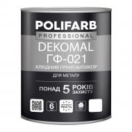 Емаль Polifarb DekoMal ГФ-021 сірий глянець 0,9 кг