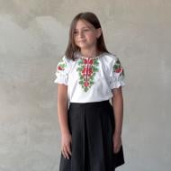 Вышиванка для девочек Эдельвика Калина р.134 белый 263-25/09