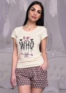 Пижама женская Roksana Mint Flowers №1024/16006 р. 48 коричневый