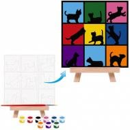 Картина по номерам Cats с мольбертом 15х15 см Rosa Start