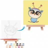 Картина по номерам Совеня с мольбертом 15x15 см Rosa Start