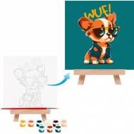 Картина по номерам Стильная собачка с мольбертом 15x15 см Rosa Start