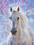 Набор со стразами на картоне 5D Белогривый 21x25 см GoToArt