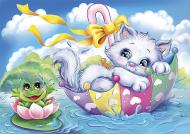 Набор со стразами на картоне 5D Киса-путешественница Худ Тыква 21x25 см GoToArt