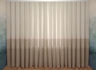 Штора Плотный лен Сафари с полосой 500x245 бежевый Декор-ін